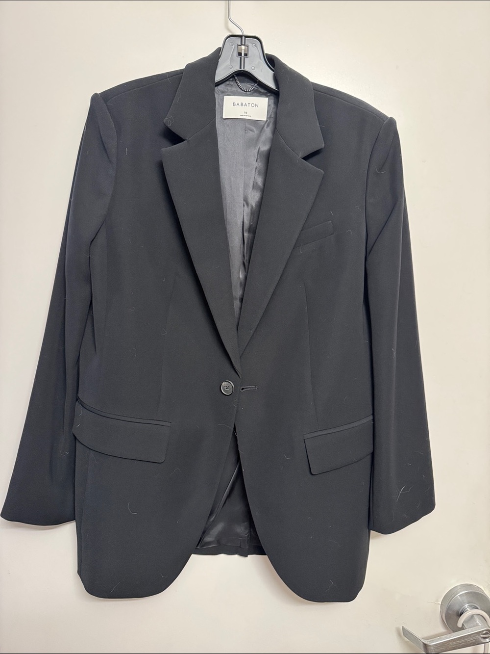 Babaton Black Single-Button Blazer for Men